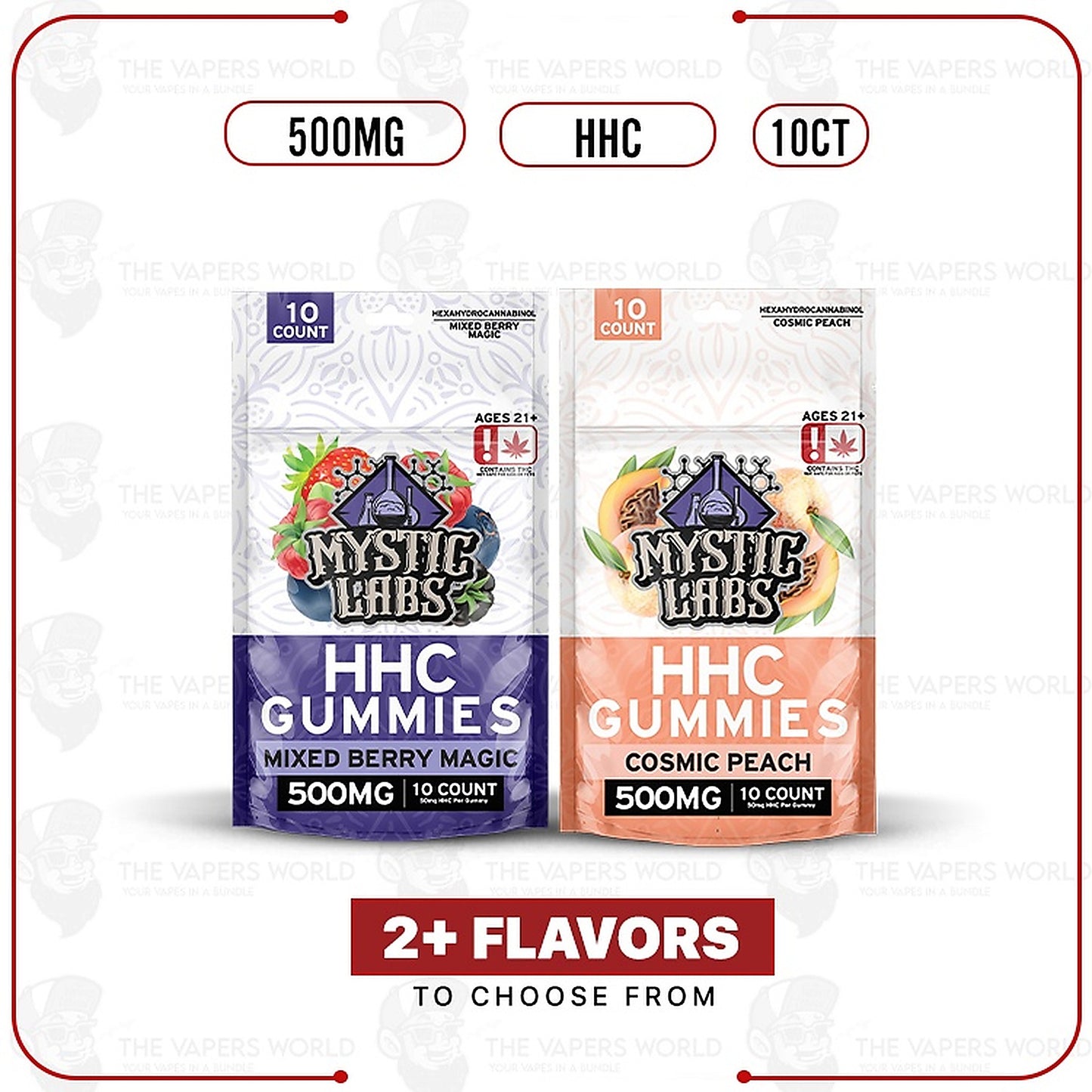 Mystic Labs HHC Gummies 500mg(10 Count) (Copy) - Close-Up View