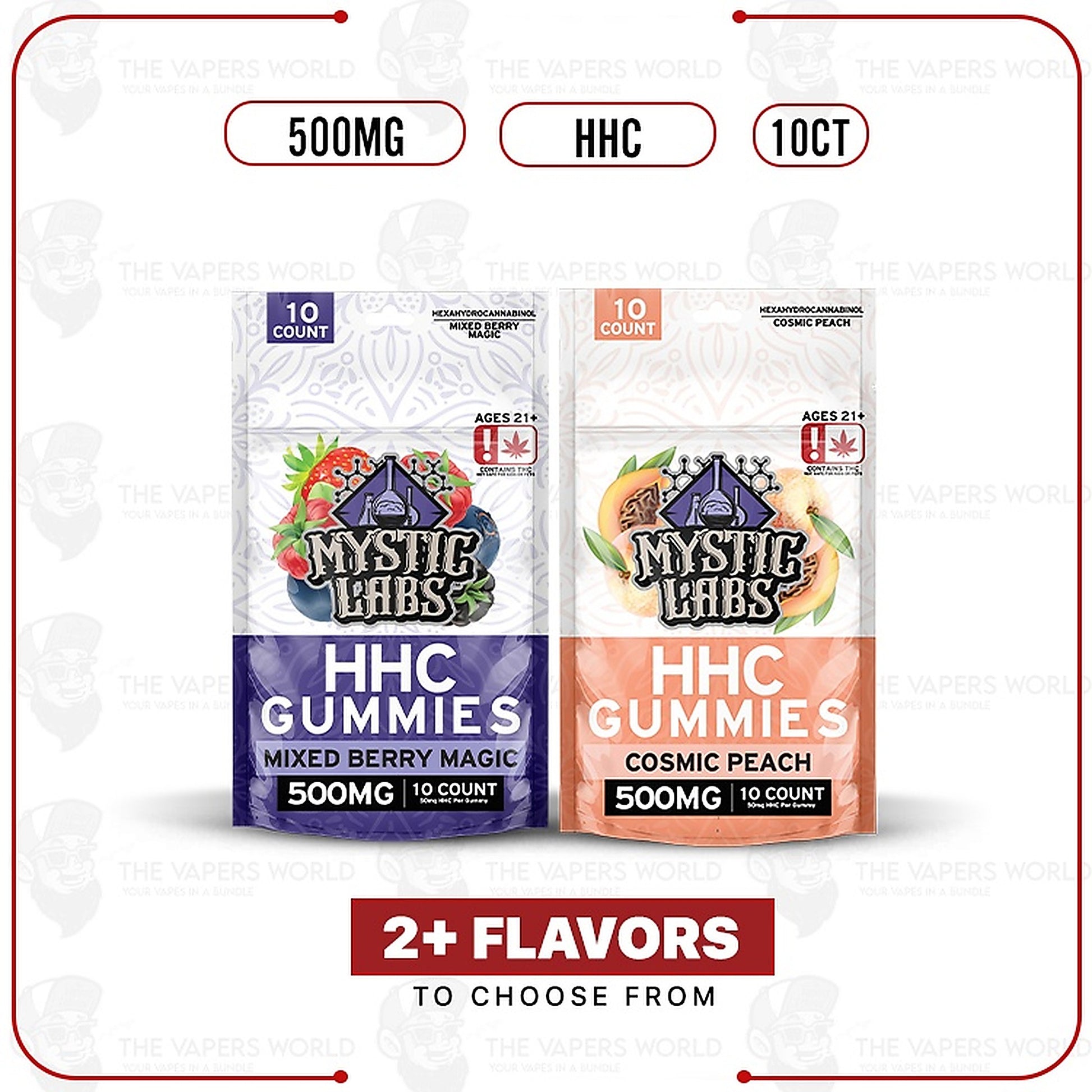 Mystic Labs HHC Gummies 500mg(10 Count) (Copy) - Close-Up View