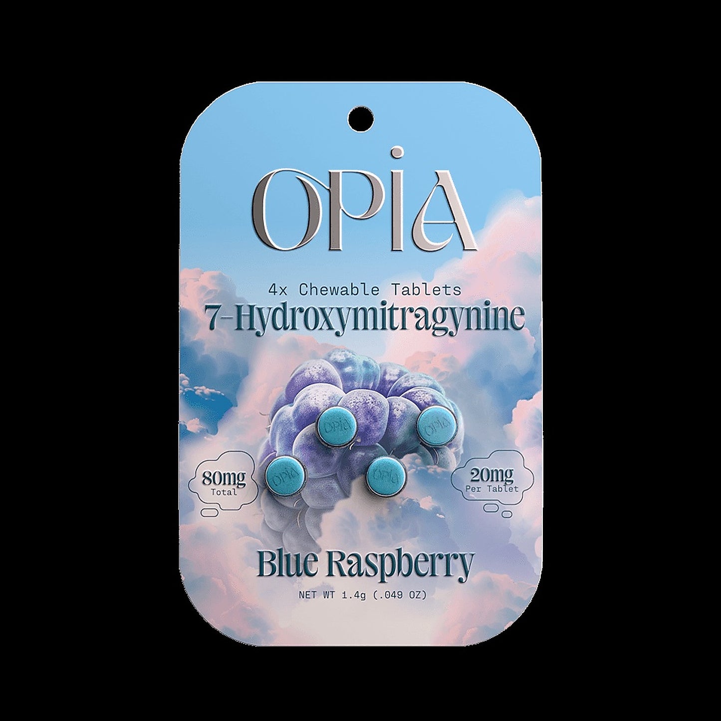 Opia High Potency 7-Hydroxymitragynine Tablets 120mg(30 mg Per Tablet) - Close-Up View