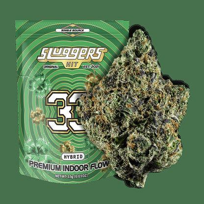 Sluggers Hit 33 (Hybrid) Premium Indoor Flower 3.5G - Detail View
