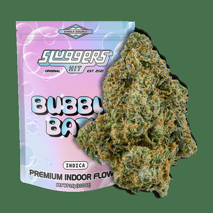 Sluggers Hit Bubble Bath (Indica) Premium Indoor Flower 3.5G - Side View