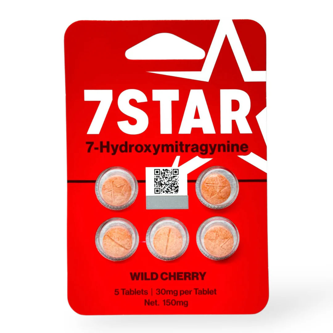 7Star 7-Hydroxymitragynine Extract Tablets 5ct - label and ingredients