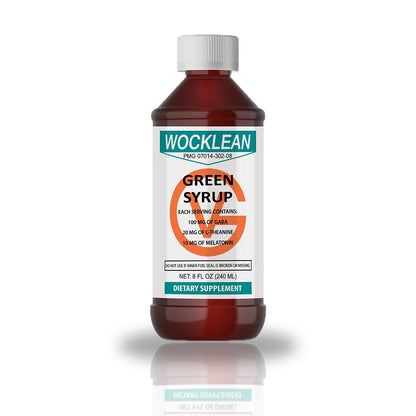 Wocklean Green Syrup 8oz - Drug-Free Relaxation Syrup - 8 fl oz