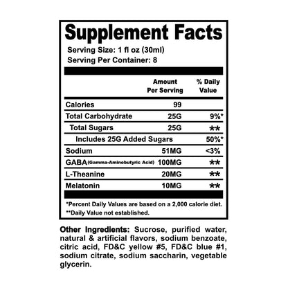Wocklean Green Syrup 8oz - Supplement Facts label