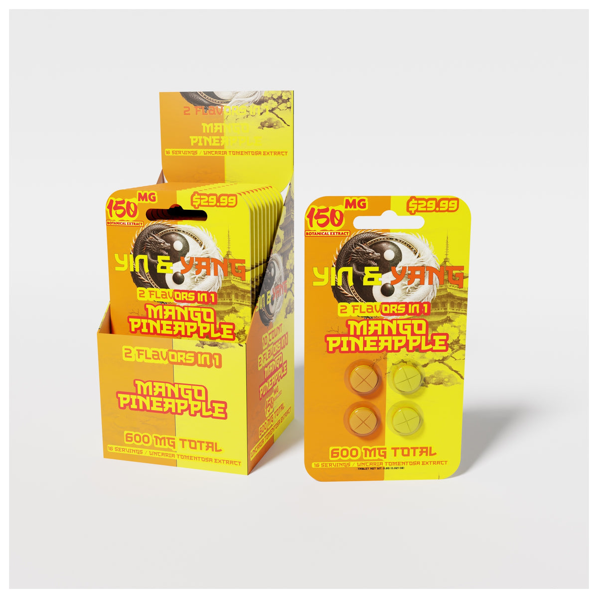 Yin & Yang 150MG Botanical Extract Tablets 4ct (7-oh Alternative) Mango Pineapple