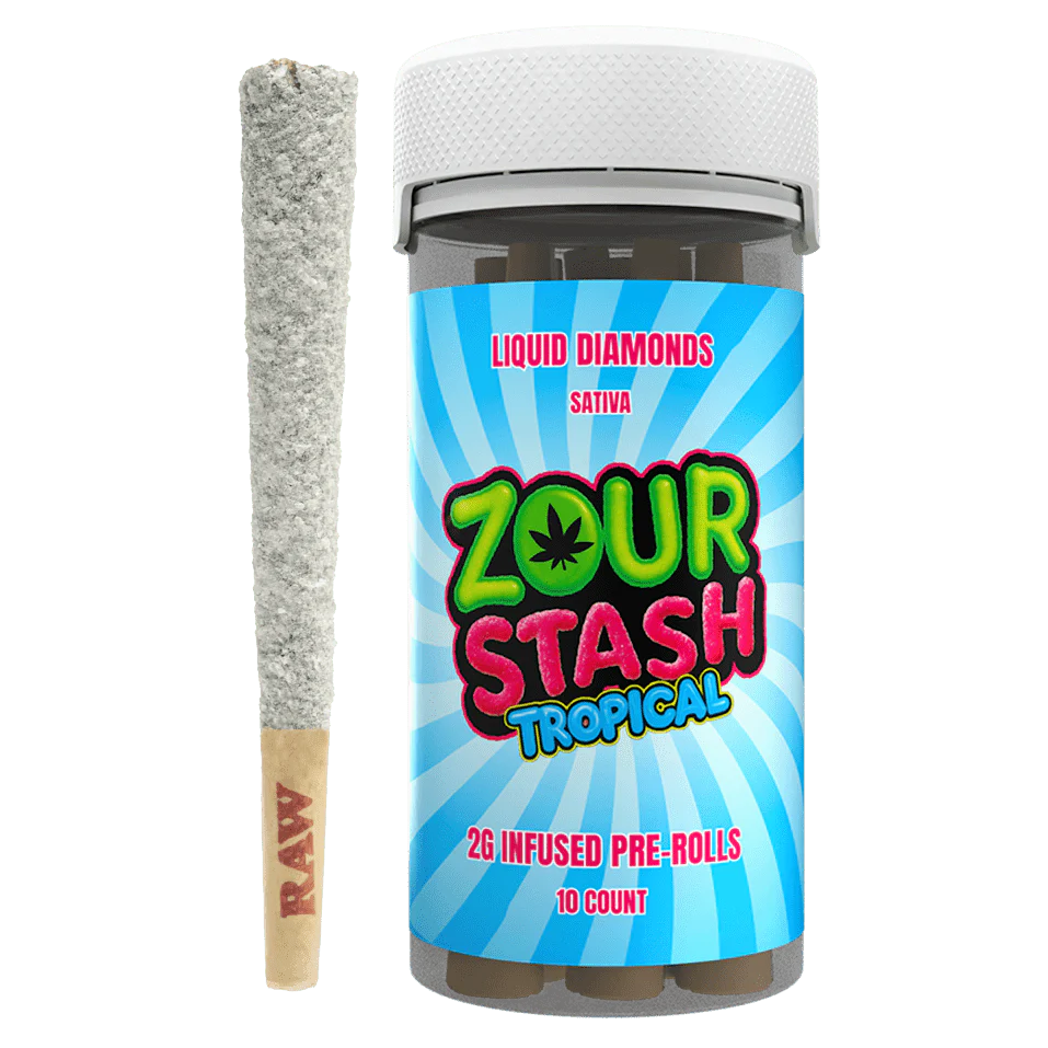 Zour Stash Liquid Diamonds 2G Infused Pre-Rolls 10 Count