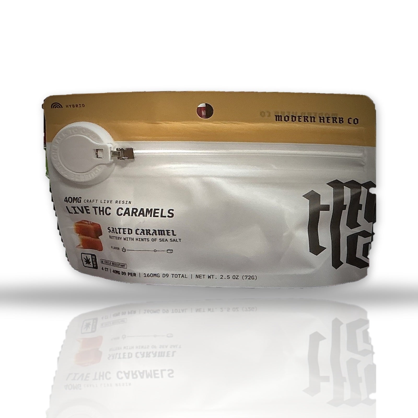 Modern Herb Co live THC caramels 4ct bag — Salted Caramel (Hybrid)