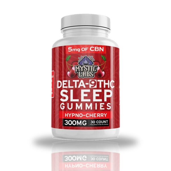 Mystic Labs Delta-9 THC Sleep Gummies 30ct 300MG bottle with 5MG CBN — Hypno-Cherry