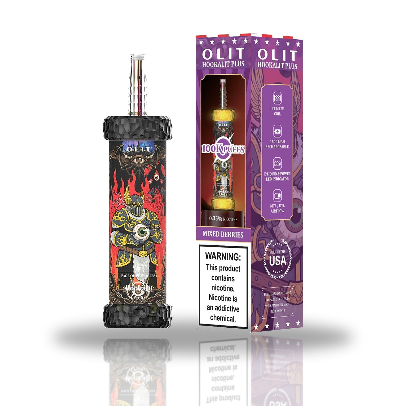 OLIT Hookalit Plus 100K Puffs Disposable Hookah Vape