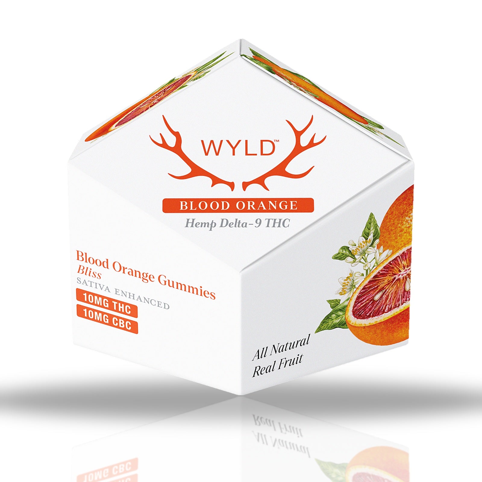 Wyld Delta-9 THC gummies 10ct box, 100MG per package — Blood Orange (Bliss)