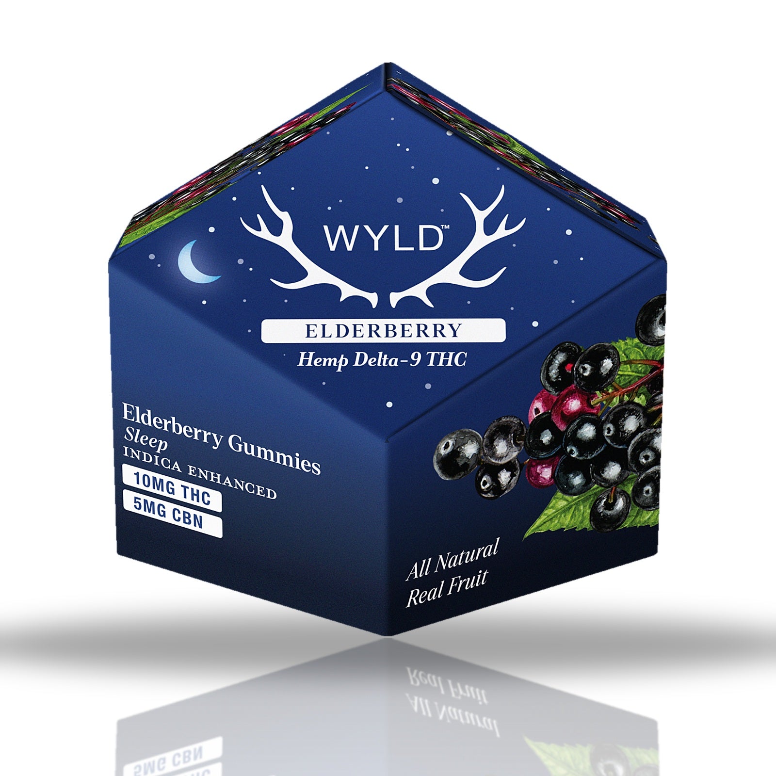 Wyld Delta-9 THC gummies 10ct box, 100MG per package — Elderberry (Sleep)