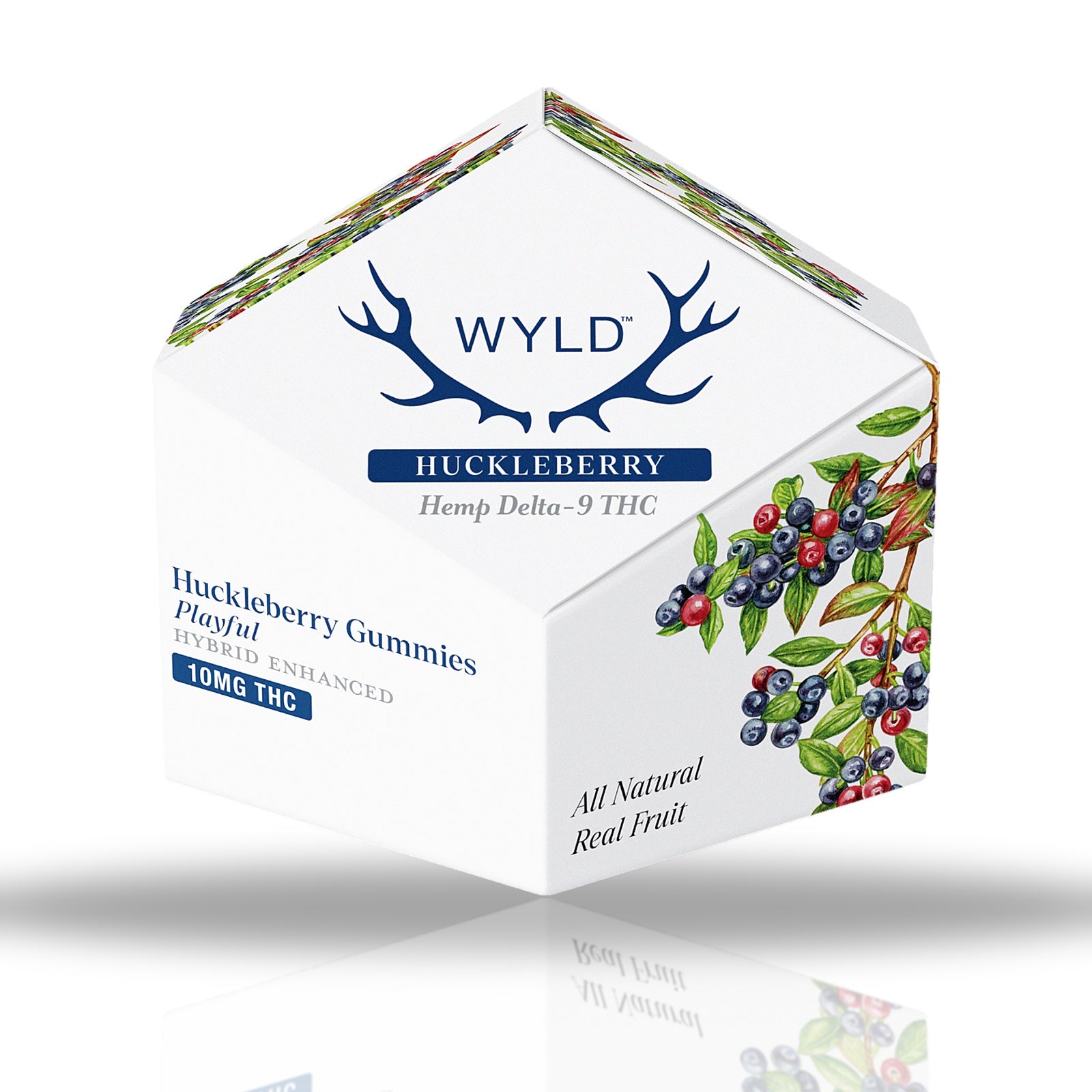 Wyld Delta-9 THC gummies 10ct box, 100MG per package — Huckleberry (Playful)