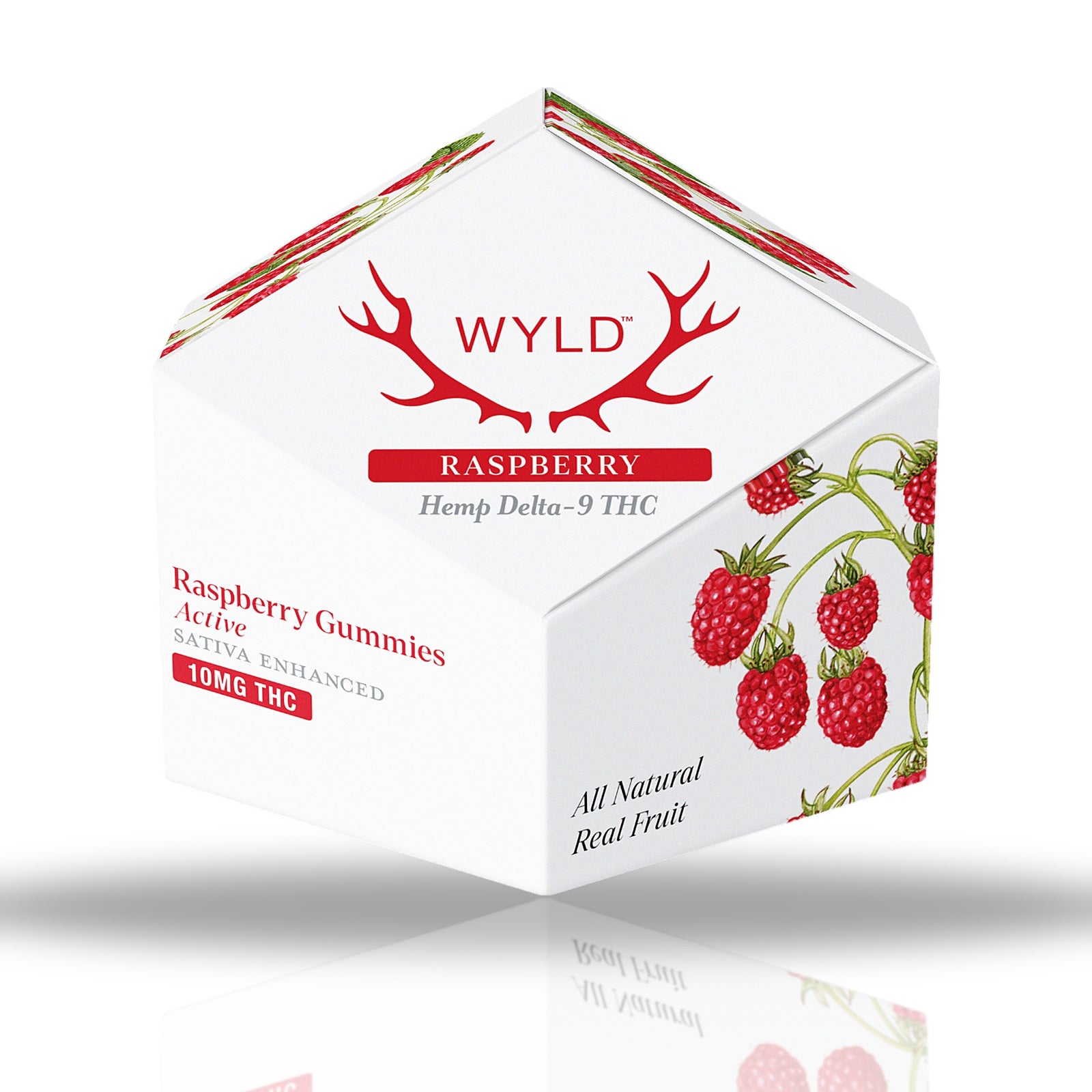 Wyld Delta-9 THC gummies 10ct box, 100MG per package — Raspberry (Active)
