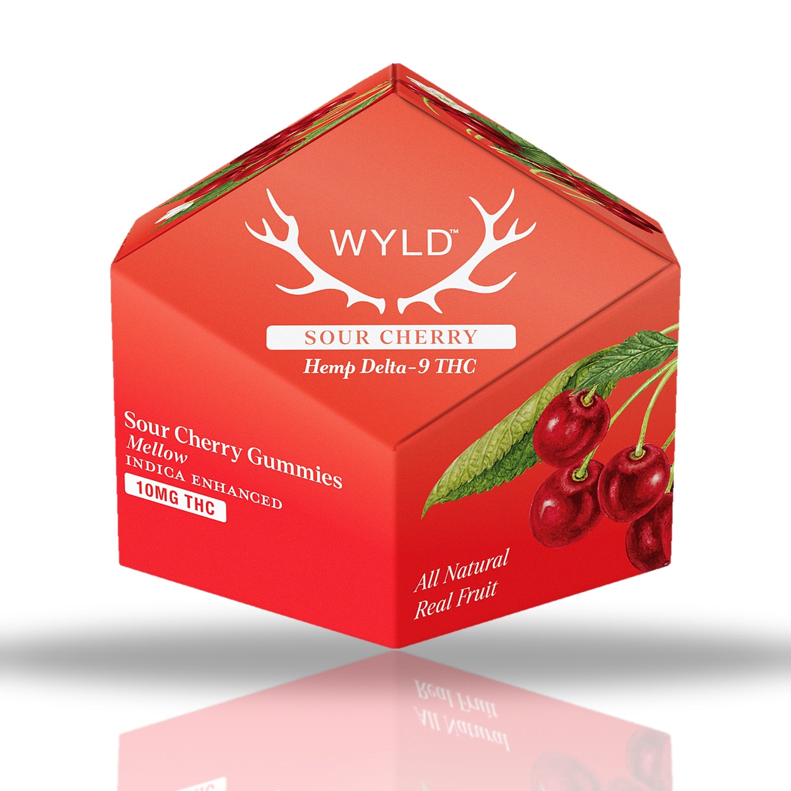 Wyld Delta-9 THC gummies 10ct box, 100MG per package — Sour Cherry (Mellow)