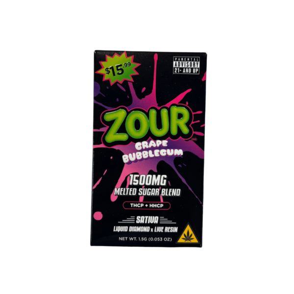 Zour THCP+HHCP Liquid Diamond x Live Resin 1.5G Melted Sugar Blend Disposable - image 3