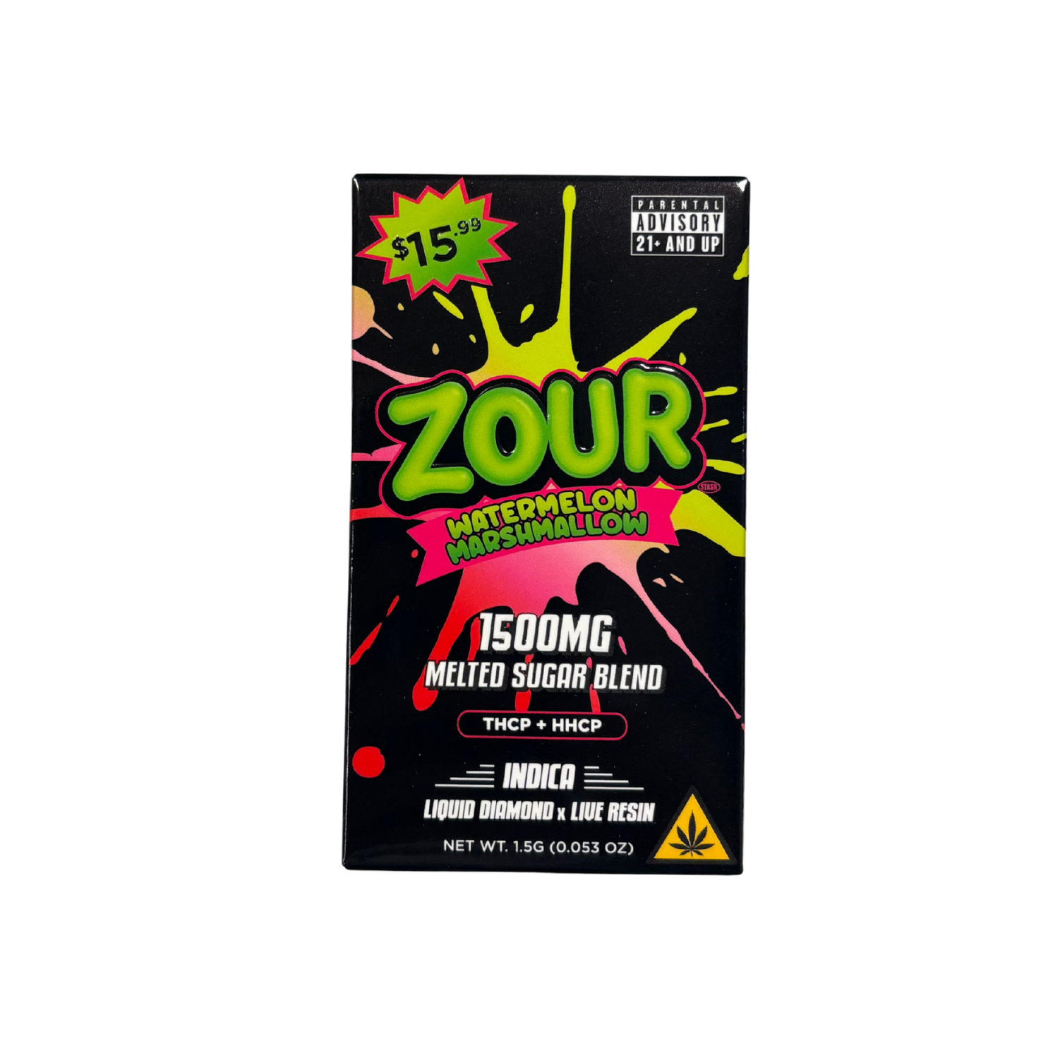 Zour THCP+HHCP Liquid Diamond x Live Resin 1.5G Melted Sugar Blend Disposable - image 4