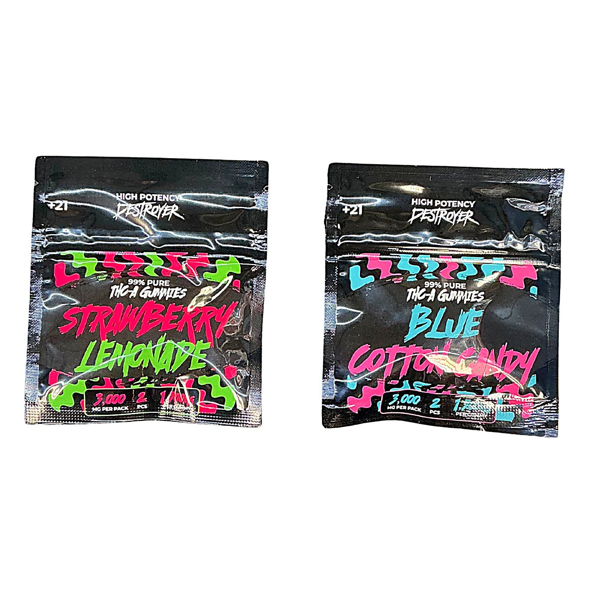 Destroyer High Potency 99% Pure THCA Gummies 2x1,500MG (3,000MG Total) - Main Image