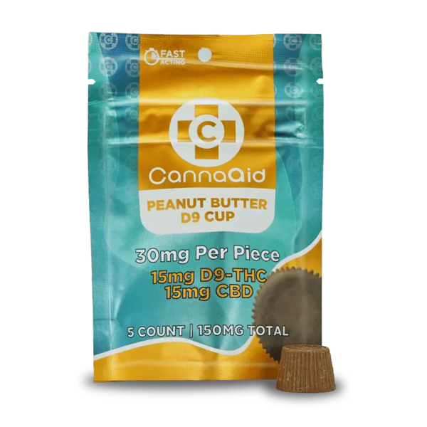 CannaAid Peanut Butter D9 Cup - Front View
