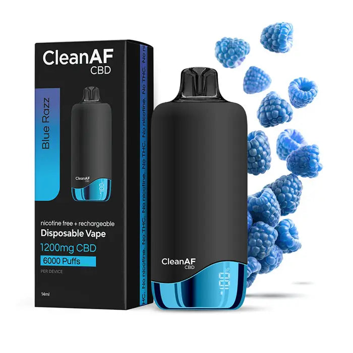 CleanAF CBD Disposable Vape 1200mg CBD nicotine free + rechargeable