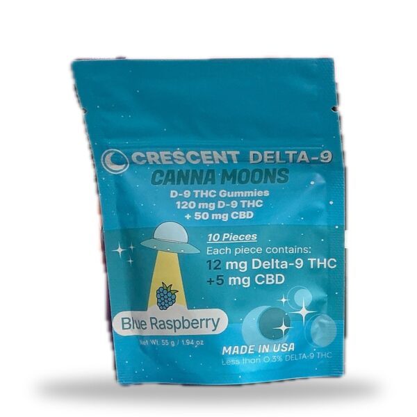 Crescent Canna Moons 120MG 10ct - Blue Raspberry pouch