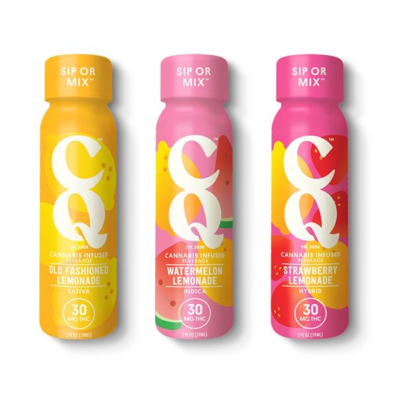 CQ Sip or Mix THC Shot 30MG — Old Fashioned Lemonade, Watermelon Lemonade and Strawberry Lemonade 2 oz bottles