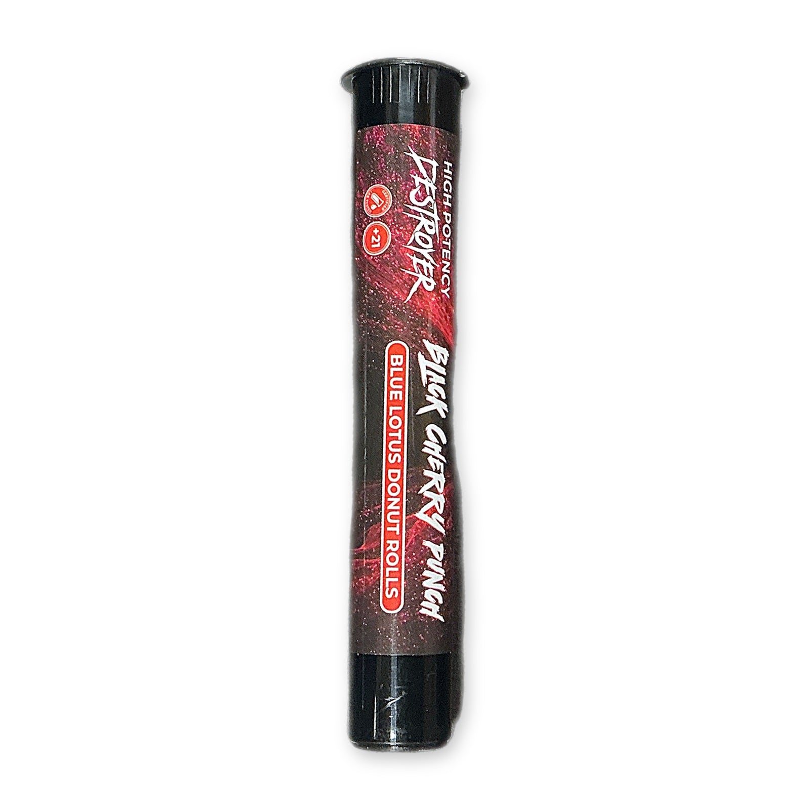 High Potency Destroyer Blue Lotus Donut Roll Black Cherry Punch 2g pre-roll tube