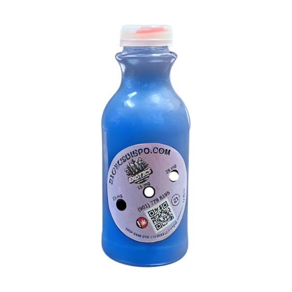 Exotic THCA Juice Blue Raspberry Regular Strength bottle, 10 mg THC-A