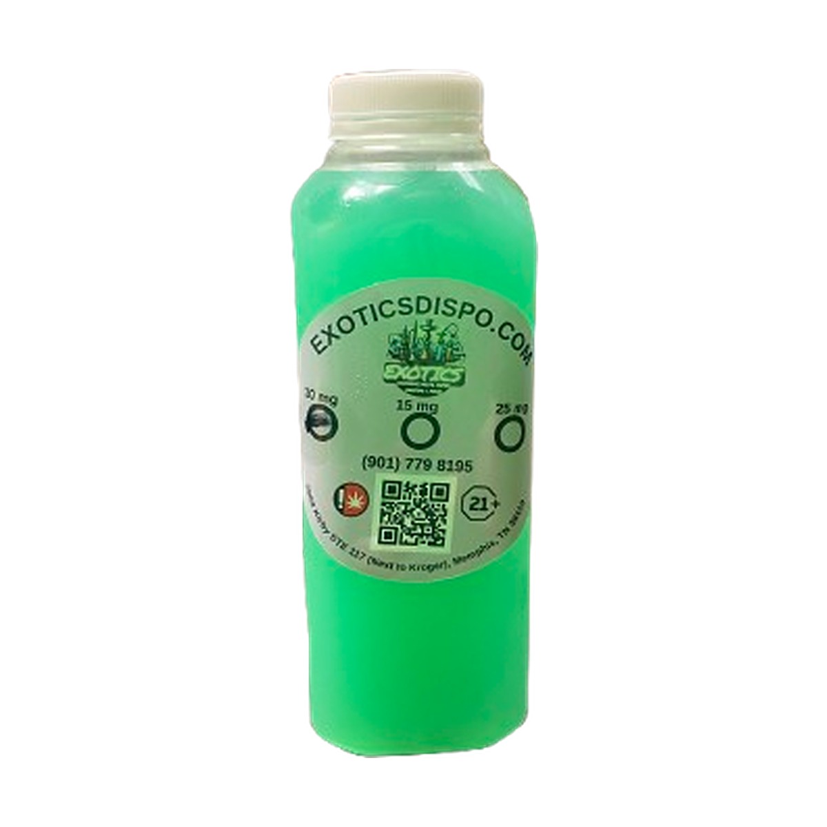 Exotic THCA Juice Glacier Regular Strength bottle, 10 mg THC-A
