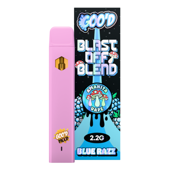 Goo'd Blast Off Blend Amanita Vape 2.2G - Blue Razz (official product image)