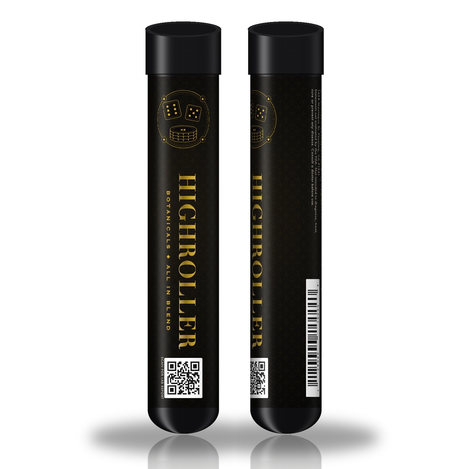 HIGHROLLER All In Blend pre-roll tubes, front and claims band