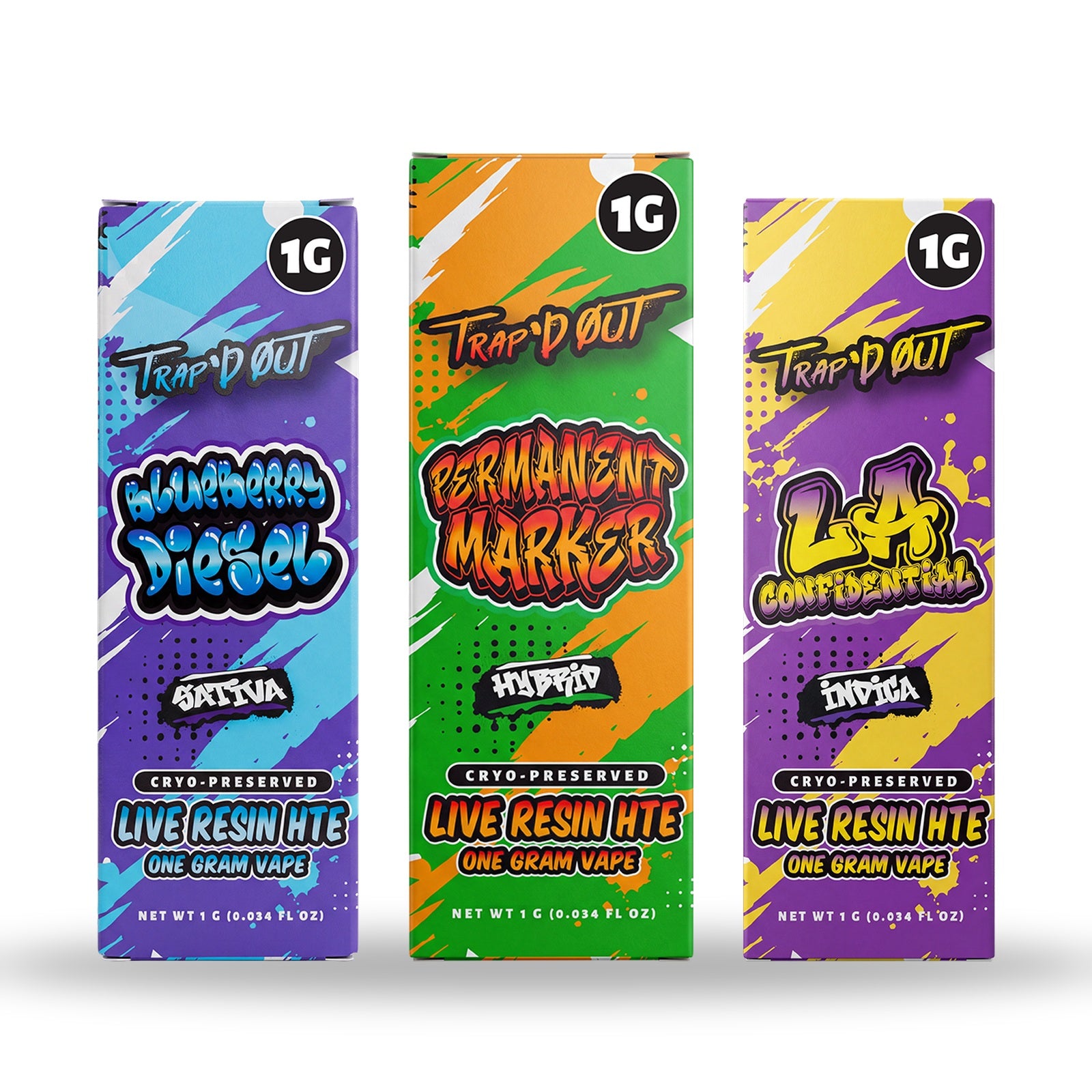HiXotic Trap'd Out CBD Live Resin HTE 1G Disposable Vape - family