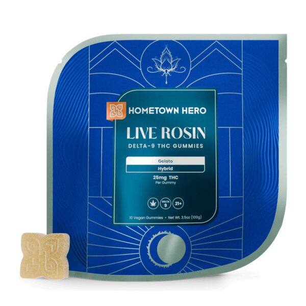 Hometown Hero Live Rosin Delta-9 THC Gummies 250MG 10ct - Gelato (Hybrid)