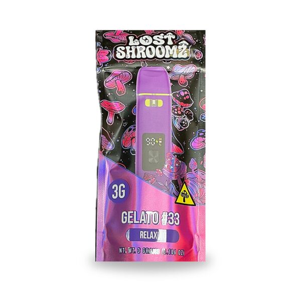 Lost Shroomz 3G mushroom disposable pouch, Gelato #33 (Relaxing)