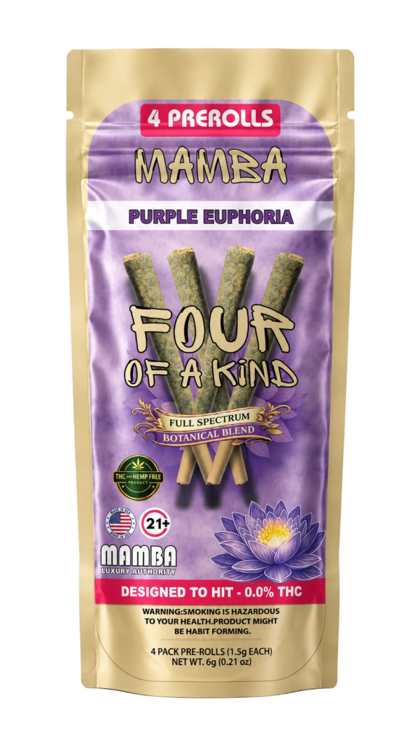 Mamba Four Of A Kind Purple Euphoria botanical pre-rolls 4ct pouch