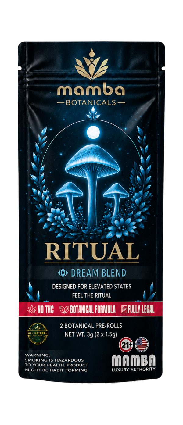 Mamba Botanicals Ritual Dream Blend botanical pre-rolls 2ct pouch