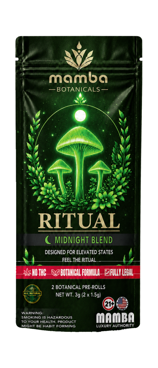 Mamba Botanicals Ritual Midnight Blend botanical pre-rolls 2ct pouch
