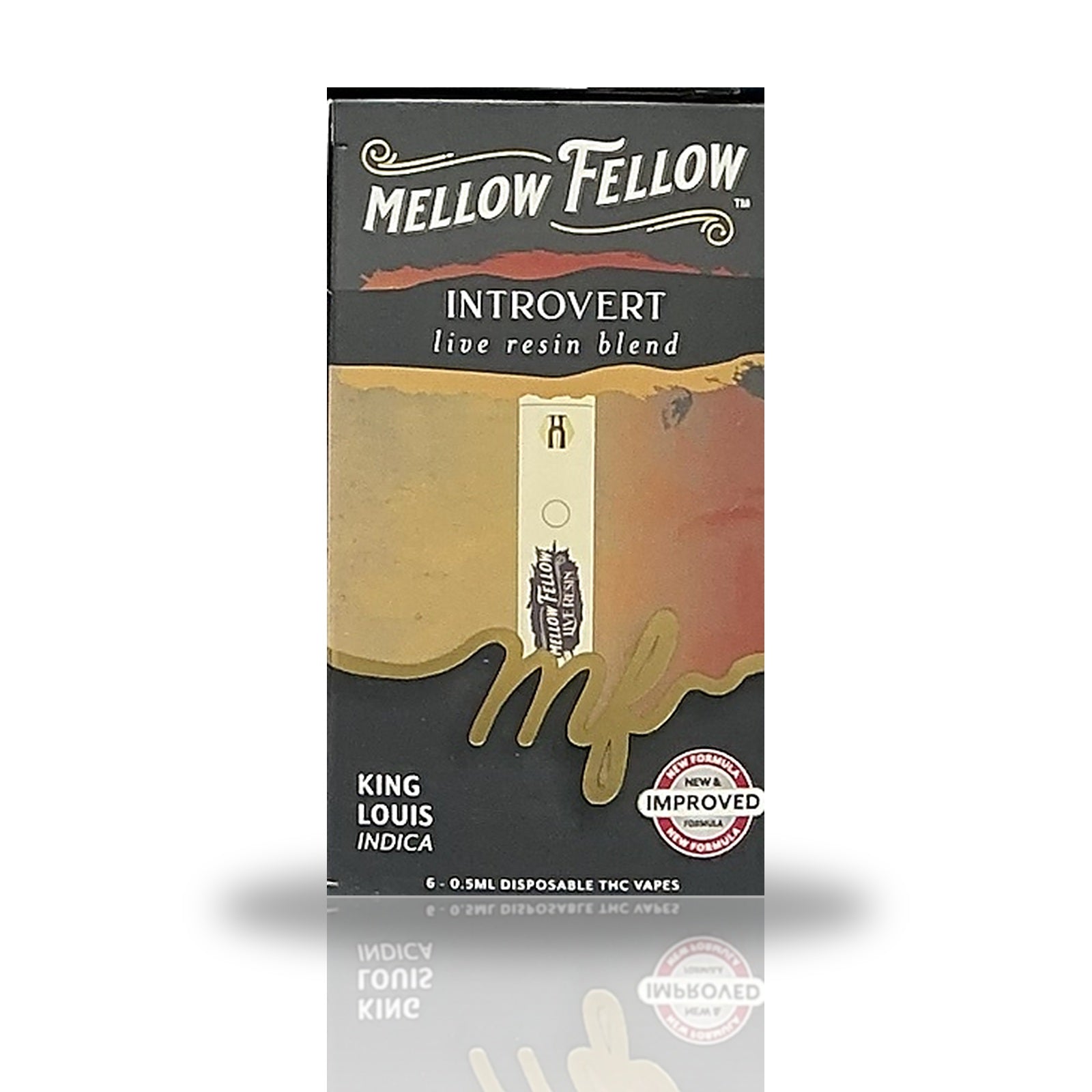 Mellow Fellow 0.5ML Live Resin Blend Disposable Vape - King Louis (Indica / Introvert)