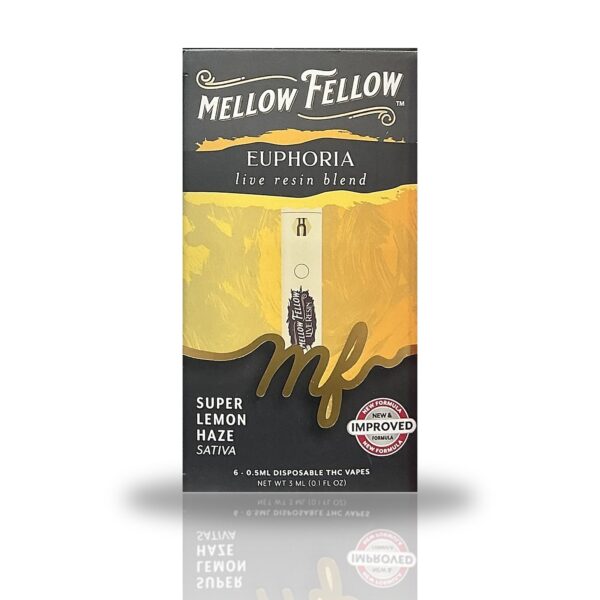 Mellow Fellow 0.5ML Live Resin Blend Disposable Vape - Super Lemon Haze (Sativa / Euphoria)