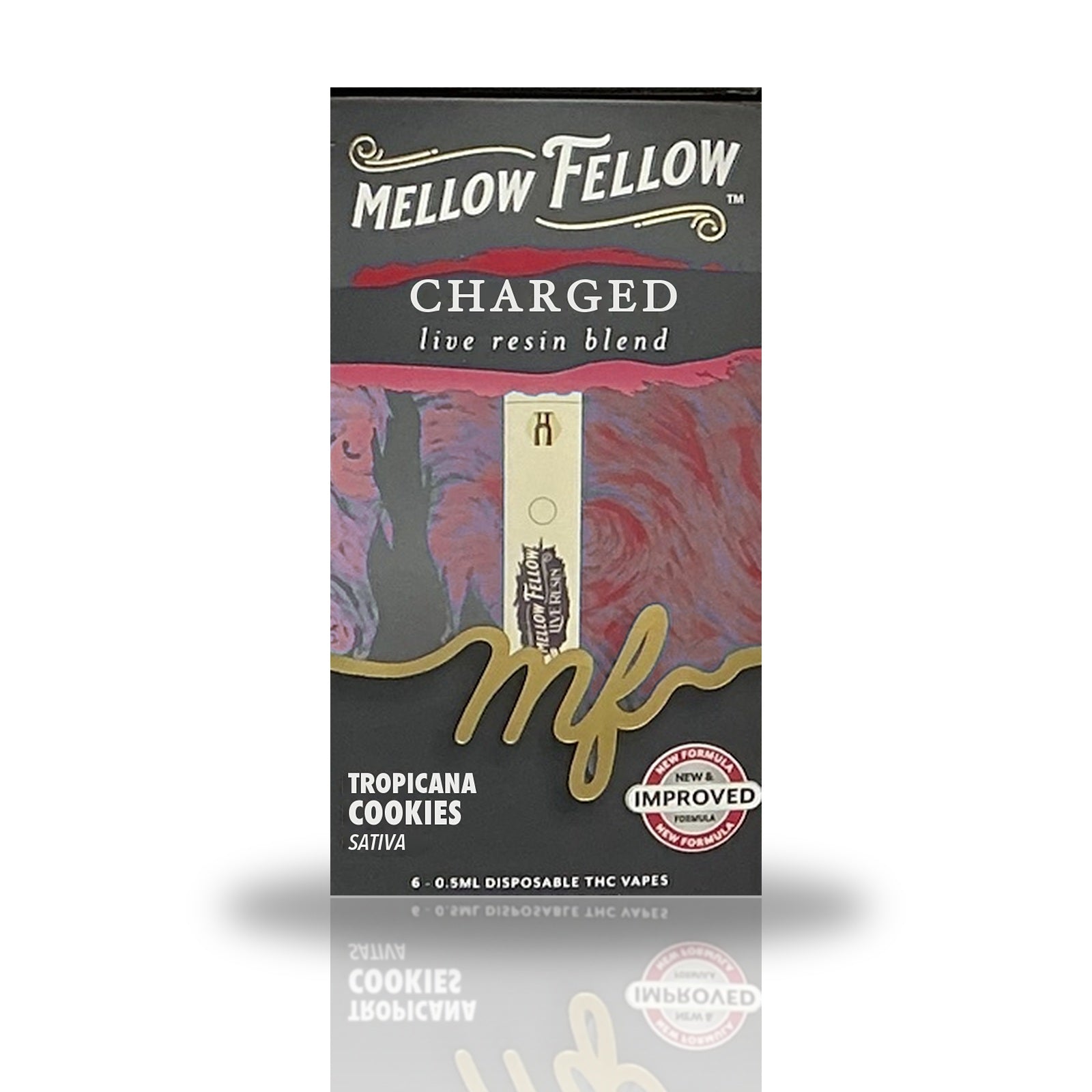 Mellow Fellow 0.5ML Live Resin Blend Disposable Vape - Tropicana Cookies (Sativa / Charged)