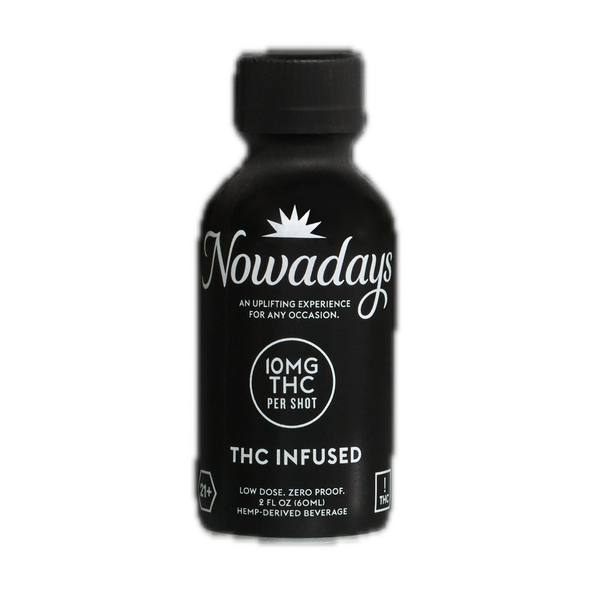 Nowadays THC Shot 10MG THC 2 oz black bottle