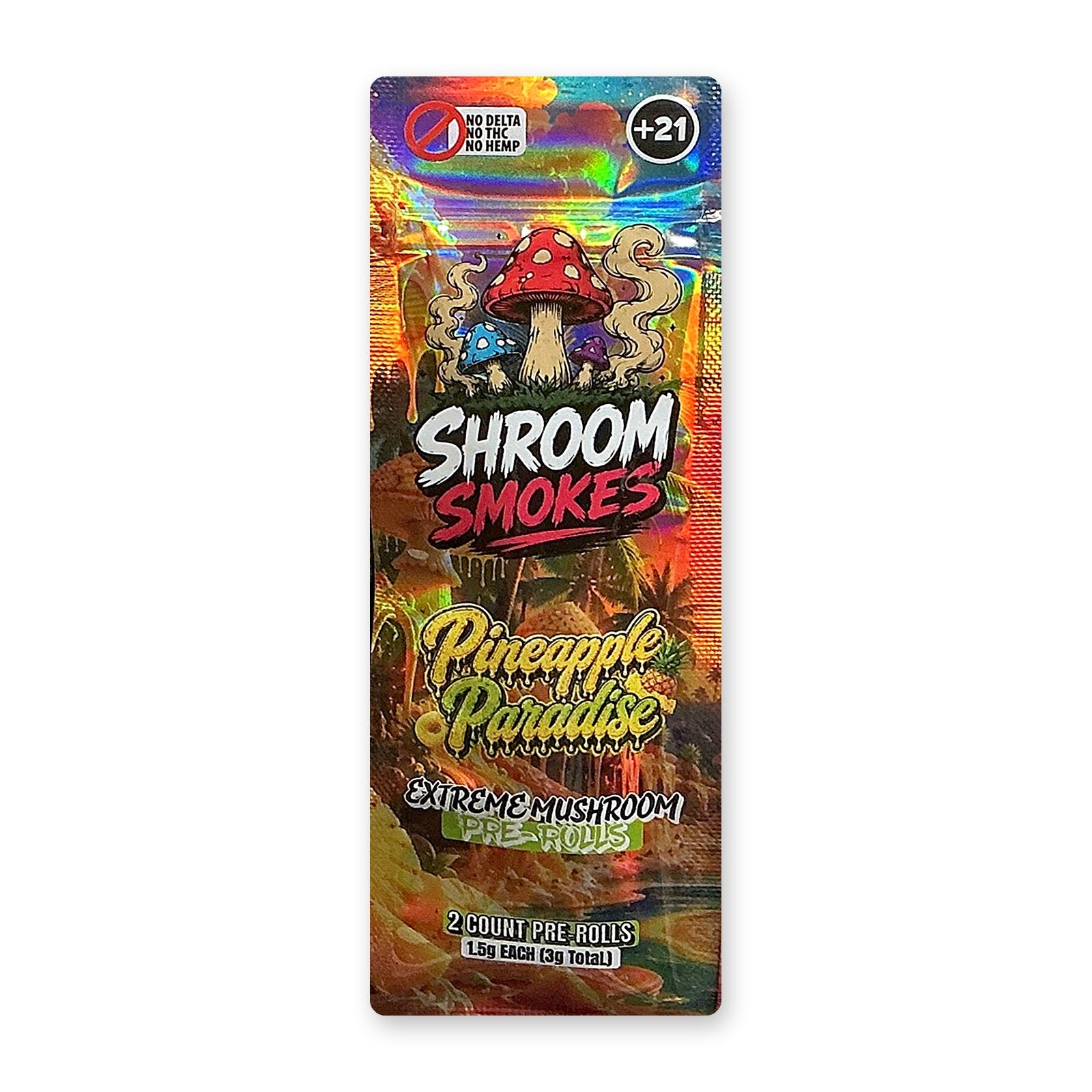 Shroom Smokes Extreme Mushroom Pre-Rolls Pineapple Paradise 2ct pouch