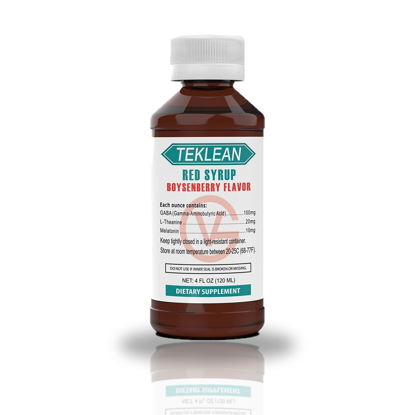 Teklean Red Syrup 4oz Boysenberry - Drug-Free Relaxation Syrup - 4 fl oz