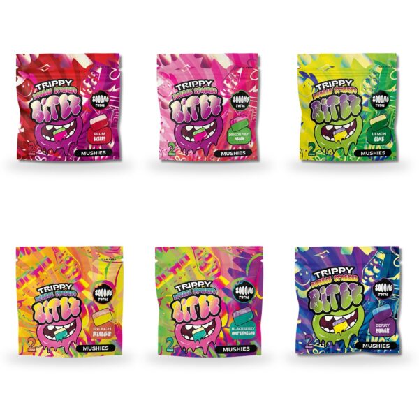 Trippy Double Stacked Bitez Mushies Mushroom Gummies 2000MG 2ct - family